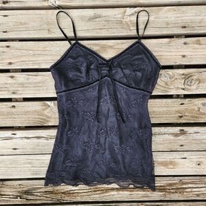 Black Lace Y2K Babydoll Sexy Tank XS 0/2 George Velvet